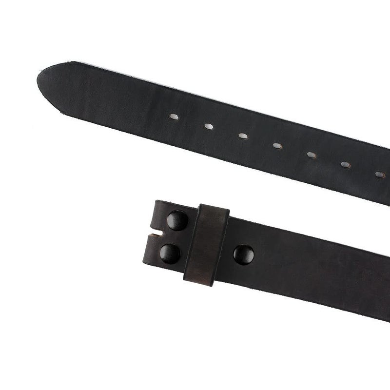 NPET Mens Leather Belt Full Grain Vintage Distressed Style Snap on Strap 1 1/2" Wide (For 36"-38" waist, Black) - Image 3